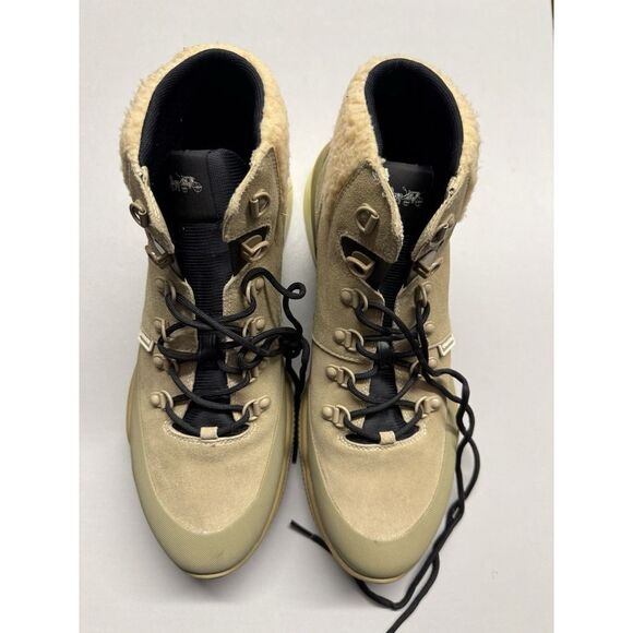 Coach Citysole Hiker Boots Sherpa Oat Black Suede Leather.Sz 12D. Mens. NWOT main image 7